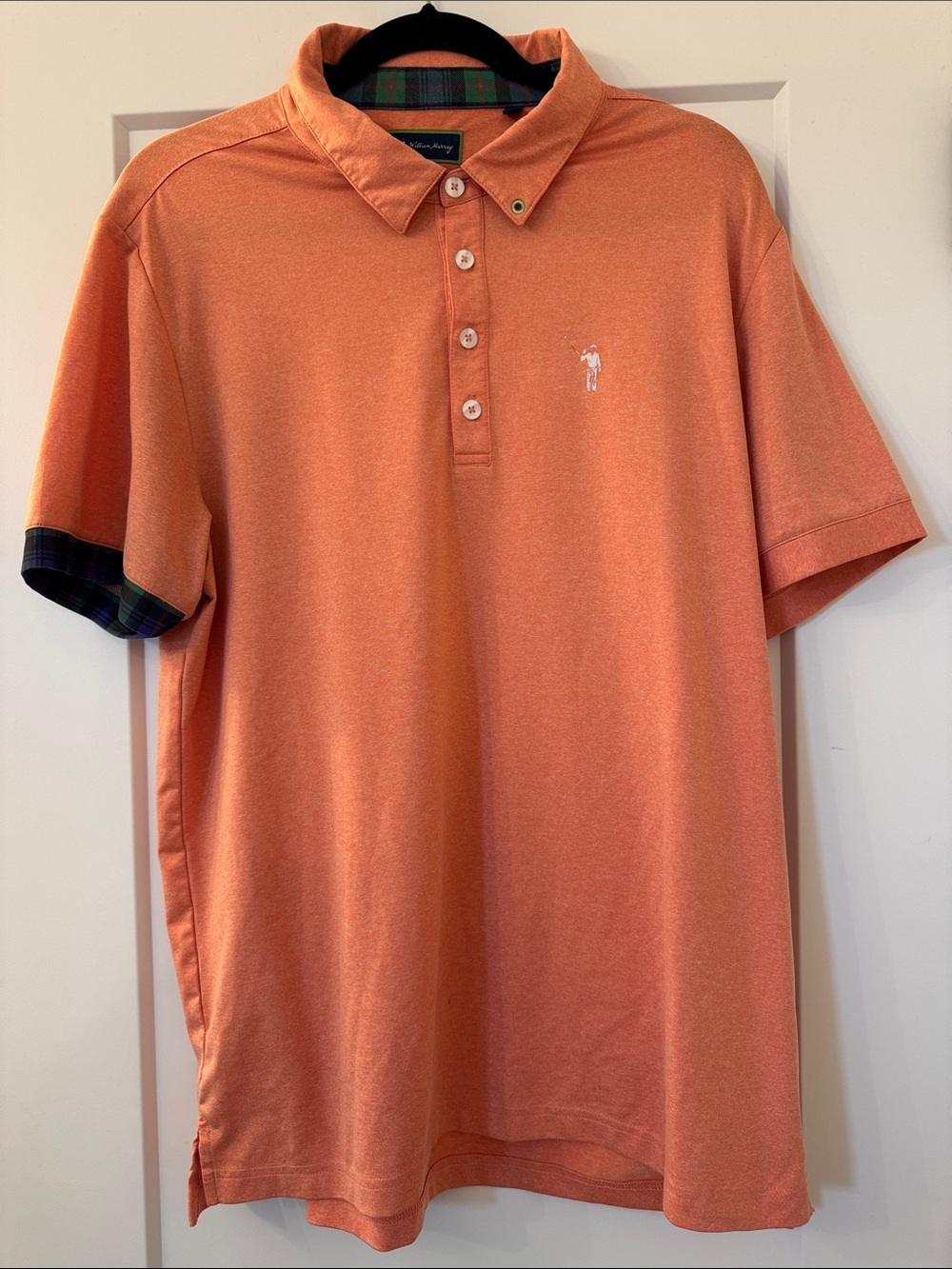 Men’s L William Murray Golf Coral-Orange Short Sleeve Polo